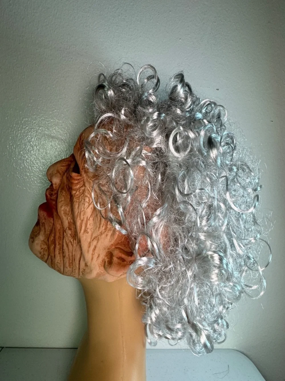 Realistic Old Lady Mask Wig Halloween Latex Costume Elderly Grandma Face Mask